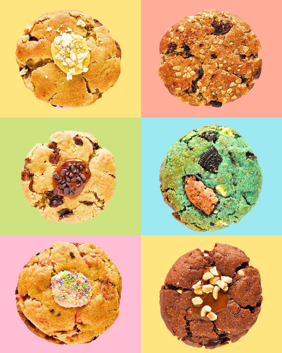 Heerlijk gevulde cookiebox met 6 smaken vegan koeken