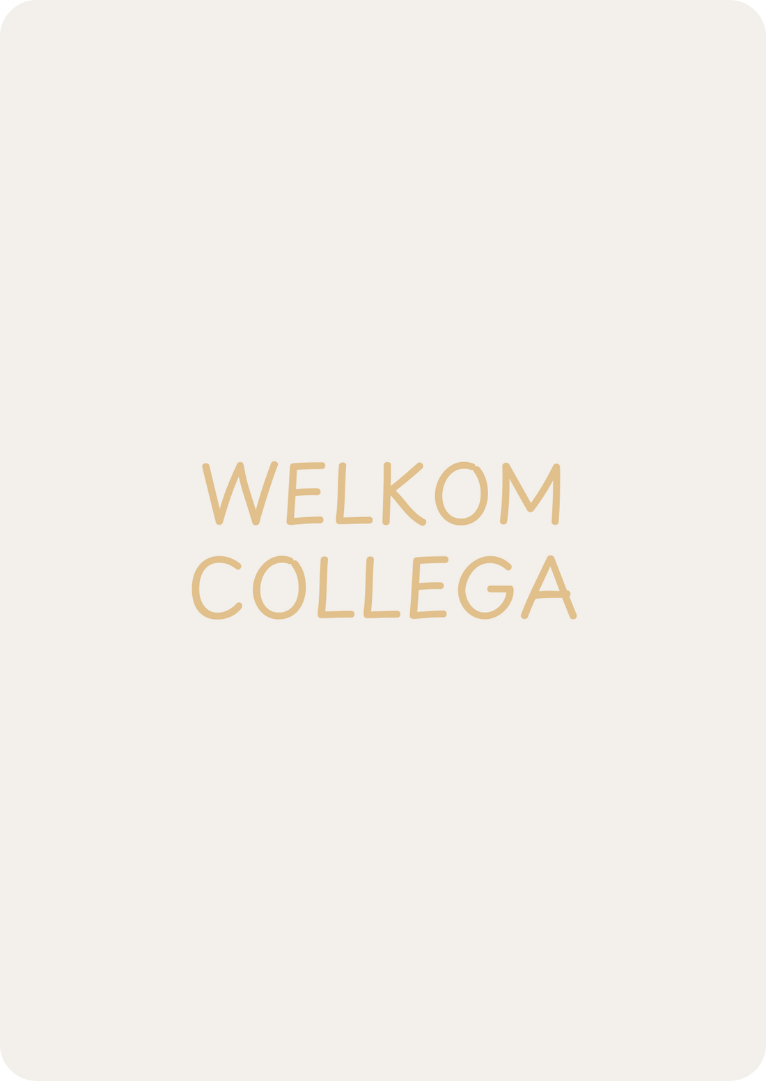 Welkom collega - schrijfkaartje